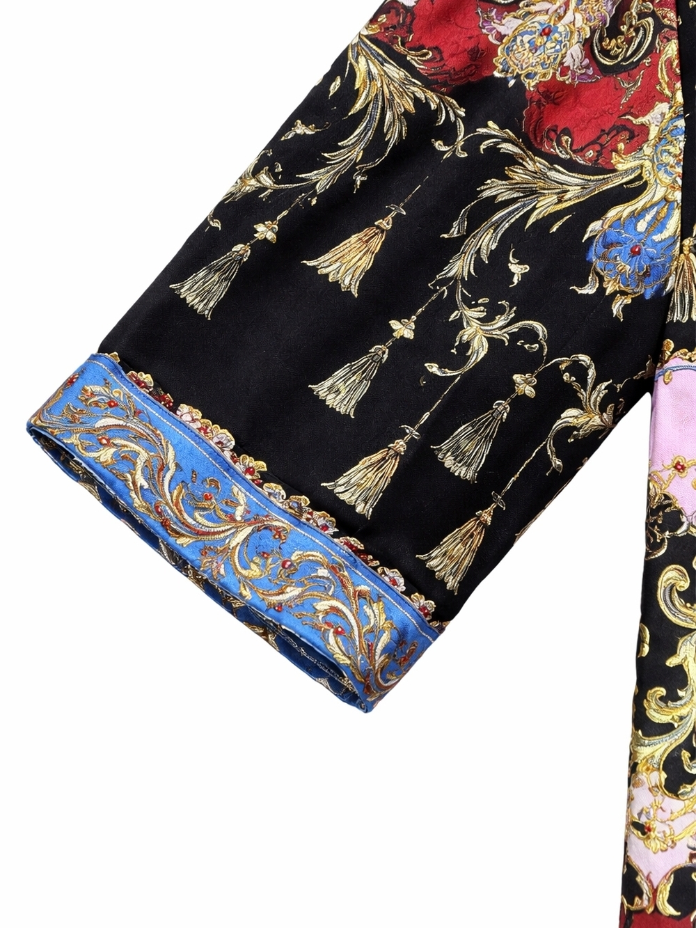 Free People Let’s Dance Kimono Duster L Boho Baroque Print Open Front - Picture 5 of 11